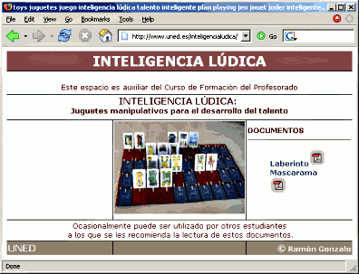 Website de Inteligencia L&uacute;dica